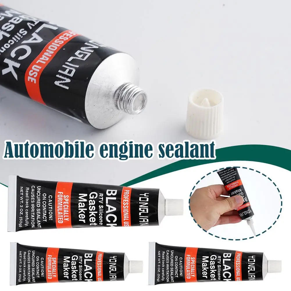 3pcs Motor Gasket Sealant Automotive Engine Sealant Adhesive High Temperature Black RTV Silicone Gasket Maker Car Glue