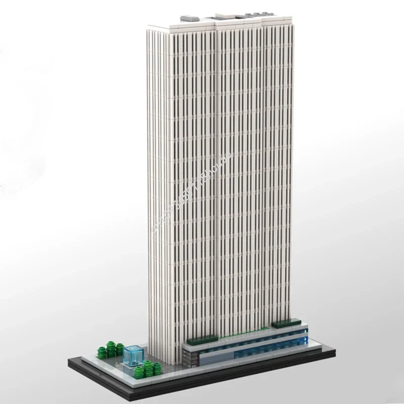

1017pcs MOC General Motors Building 1:800 Scale Manhattan Architecture Building Blocks Constructing Plastic Christmas toy Gift