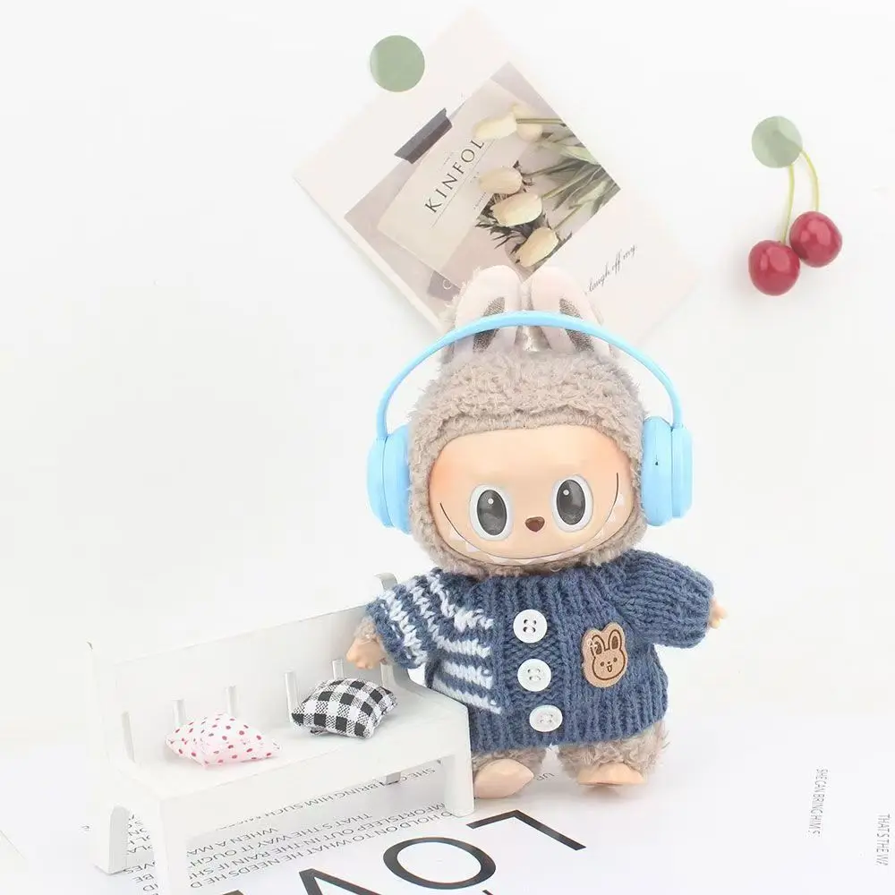 17cm Mini Pluszowa Lalka Ubrania Strój Akcesoria Koreański Kpop Exo Labubu Idol V1 V2 sweter zimowy zmiana Ubrania Prezent