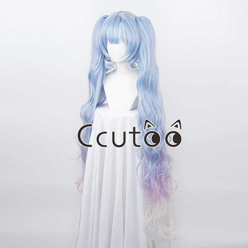 Snow Miku Cosplay Wigs Synthetic Wig With Long Wavy 120cm Ponytails Anime Heat Resistant Synthetic Hair Wigs view 2