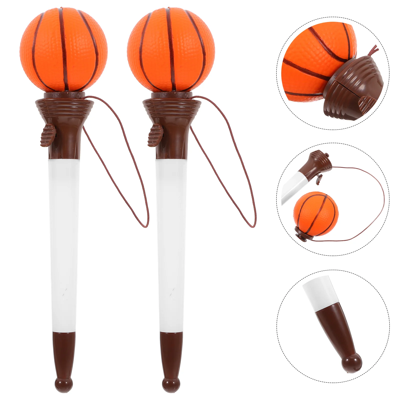 

2 Pcs Basketball Bounce Pen Portable Ink Pens Writing Accessory Cute for Preschoolers Fun Stretchy Student