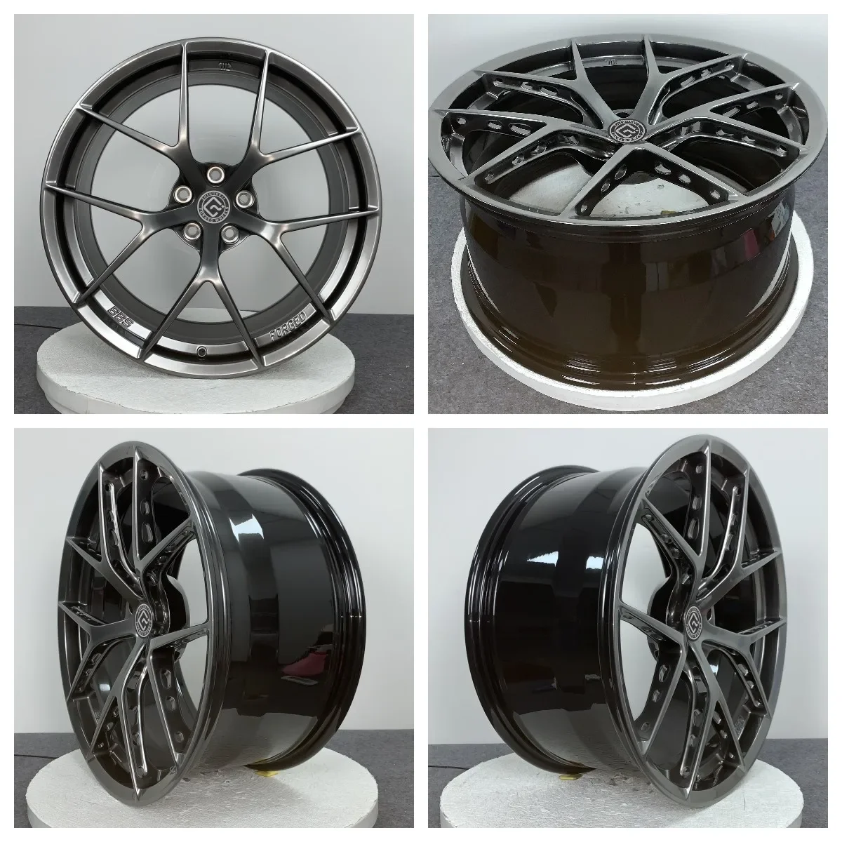 Black high-gloss Hollow out design Forged passenger car wheels 20x8.5 5X114.3 CB 60.1