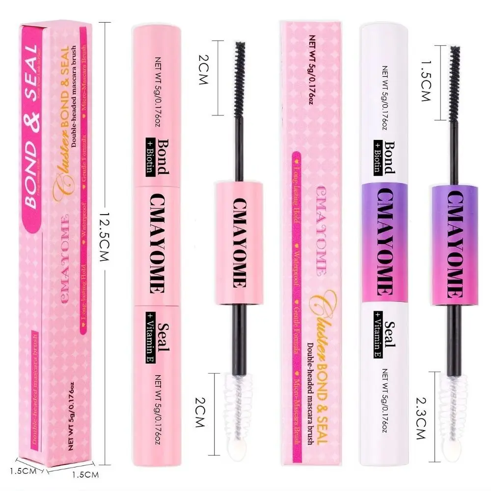 Double Heads Lash Bond and Seal Waterproof 2 In 1 Cluster Lash Glue Extra Strong Hold Long Lasting Glue False Eyelashes