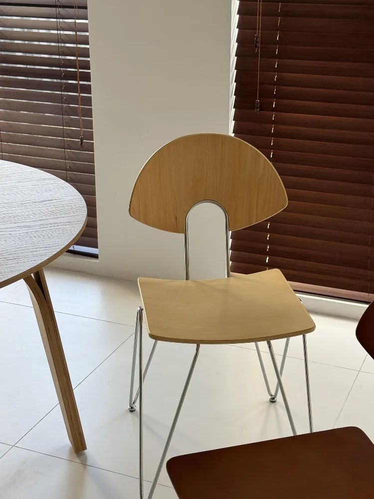 Medieval solid wood chair, home back chair, coffee shop can stack Nordic minimalist tables and chairs