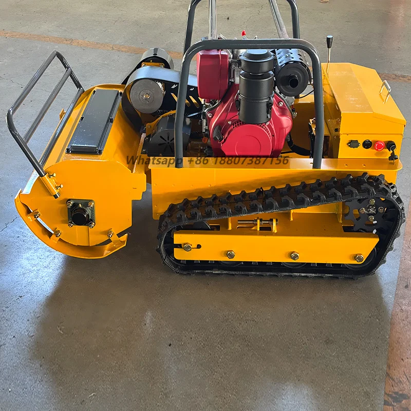 CE EPA  Engine All Terrain Grass Cutting Machine Rubber Remote Control Robot Flail Lawn Mower