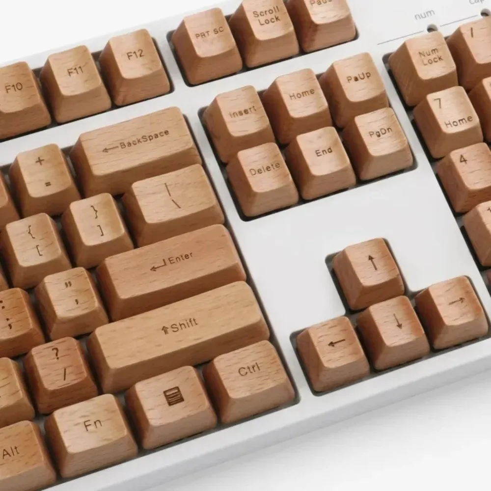 Walnut Keycaps Set artisan keyboard accessory beech OEM profile key caps custom peer wood MX switch 61/87/108keys Game Accessory