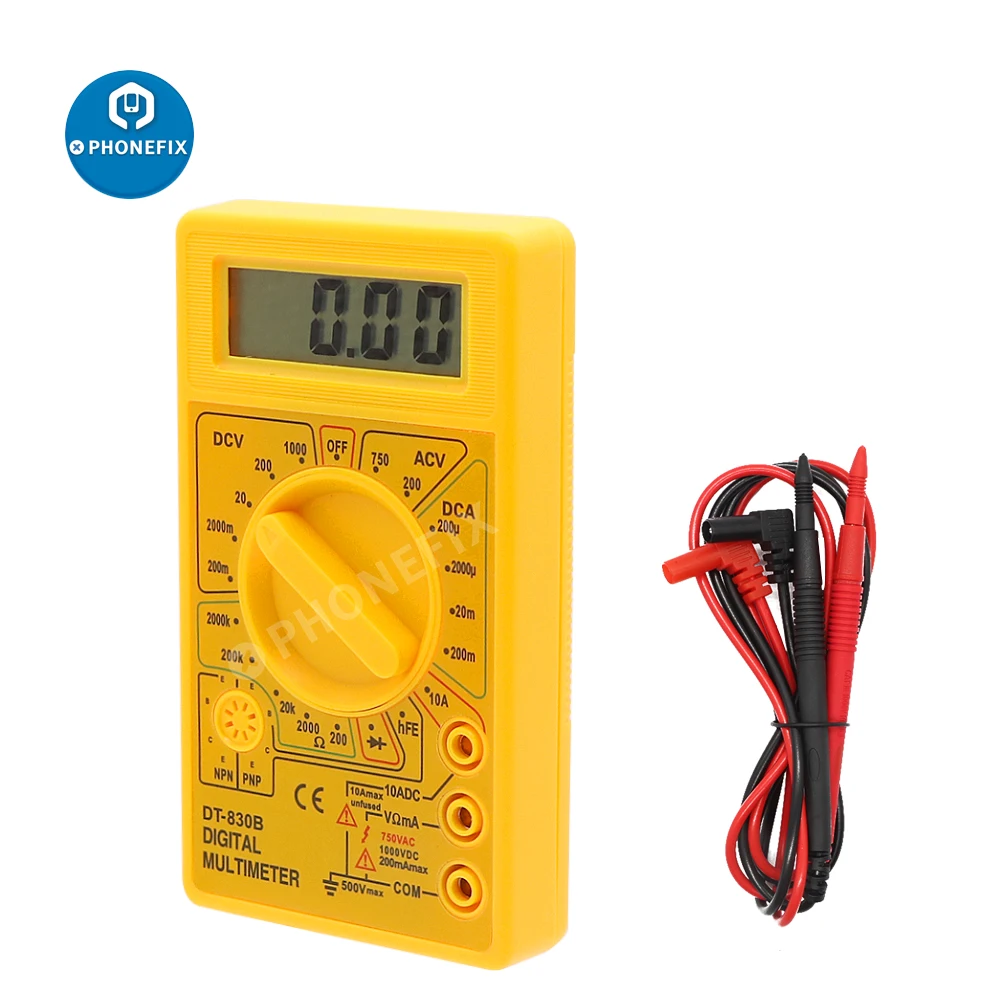 Mini Digital Display Multimeter 750/1000V High Safety Handheld Ohm Tester With Probe for Current DC Voltage AC Diode Check HFE
