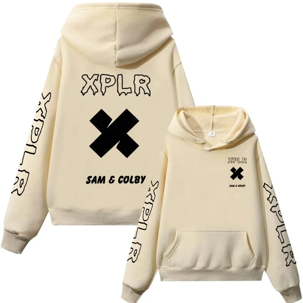 Xplr-Sudadera con capucha para hombre y mujer, jersey de manga larga con estampado de corazón, Sam y Colby Chainlink Merch