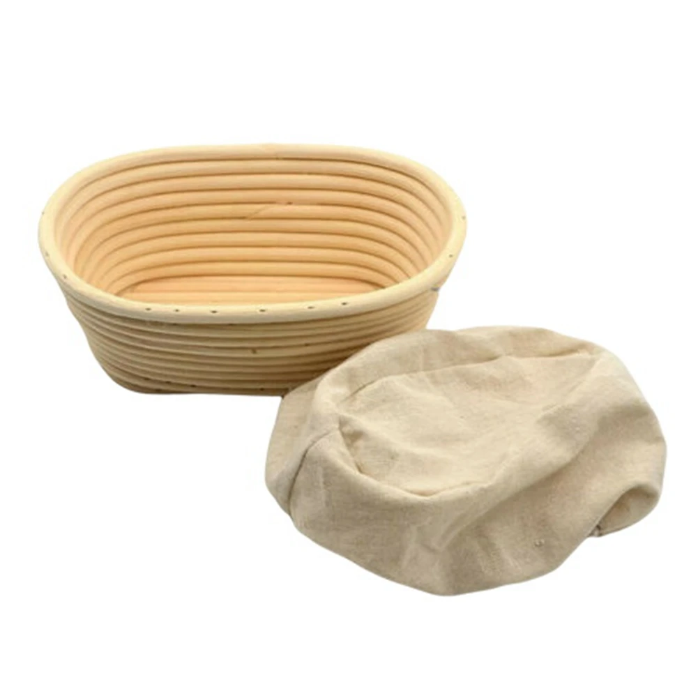 Oval Bread Proofing Proving Basket Rattan Dough Banneton Baguette Brotform Tools-21x14x8cm