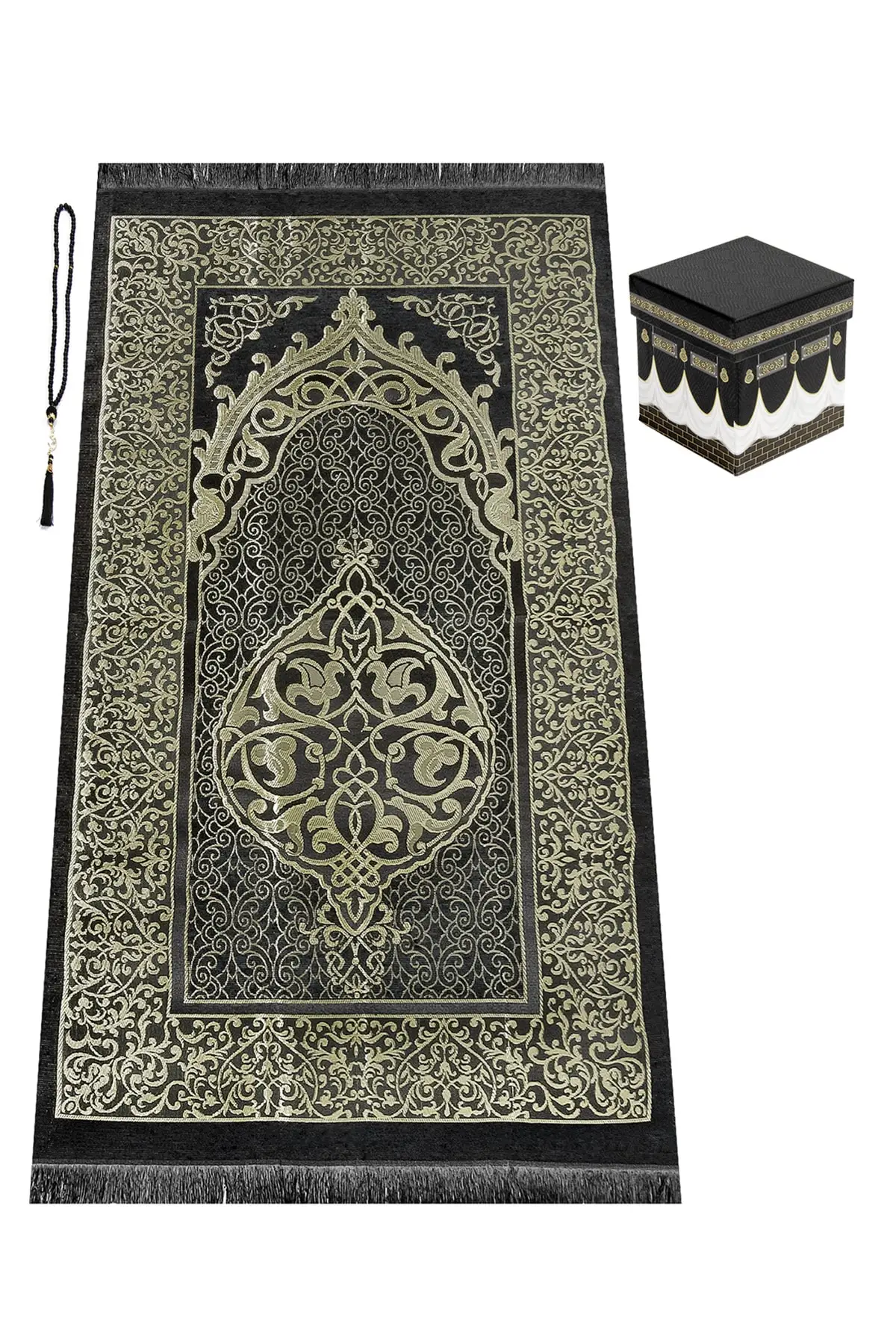 ของขวัญมุสลิม Kaaba กล่องพิเศษมีลวดลายเป็นของขวัญของชำร่วยประดิษฐ์ตัวอักษร quran ชุดพรมสวดมนต์ฮัจญ์อุมราห์มุสลิมอิสลามอัลกุรอาน