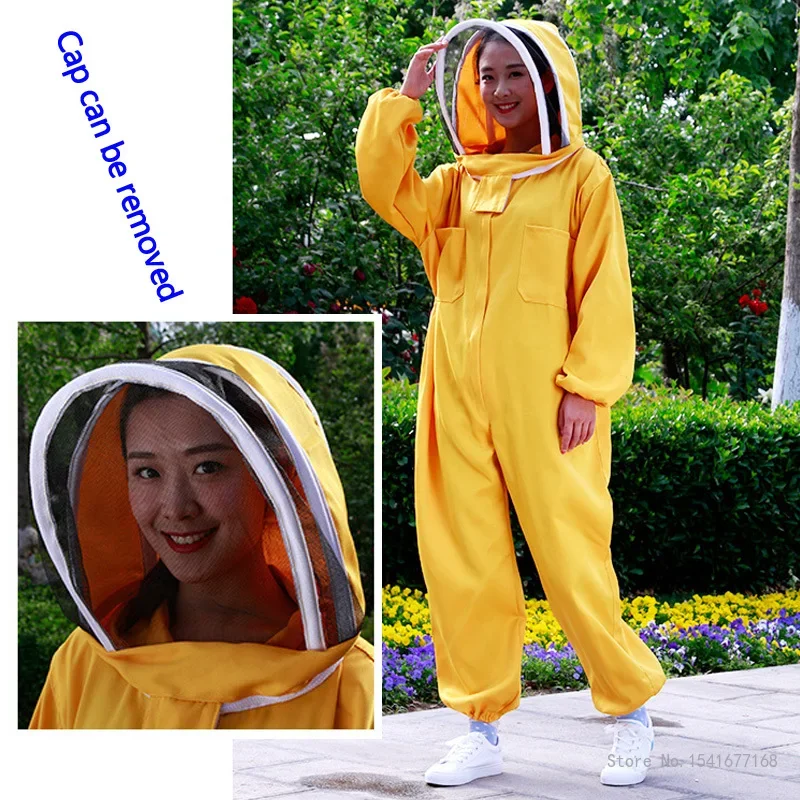 

One-Piece Beekeeping Equipment, Hat with Face Guard, Thick, Yellow, Pink, Anti-Bee Suit, Space Suit, Beekeeping Tools, 1Pc