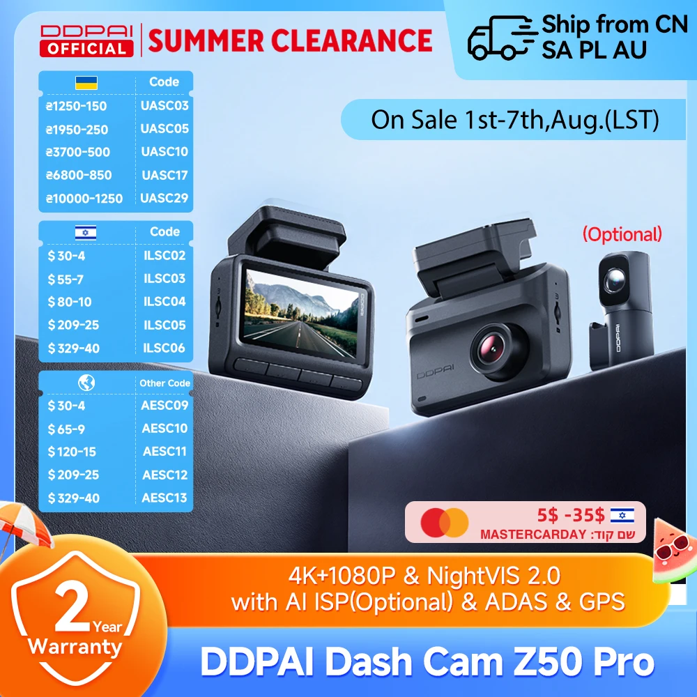 DDPAI Z50 Pro 4K Dashcam mit GPS, 5GHz Wi-Fi, ADAS
