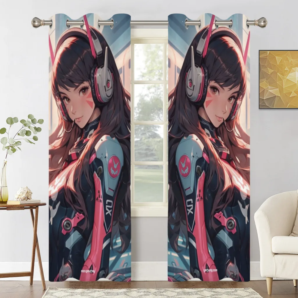 Vedeo-Game-OverWatch Blackout Curtains  for Bedroom Thermal Window Treatment Curtain 2 PC 