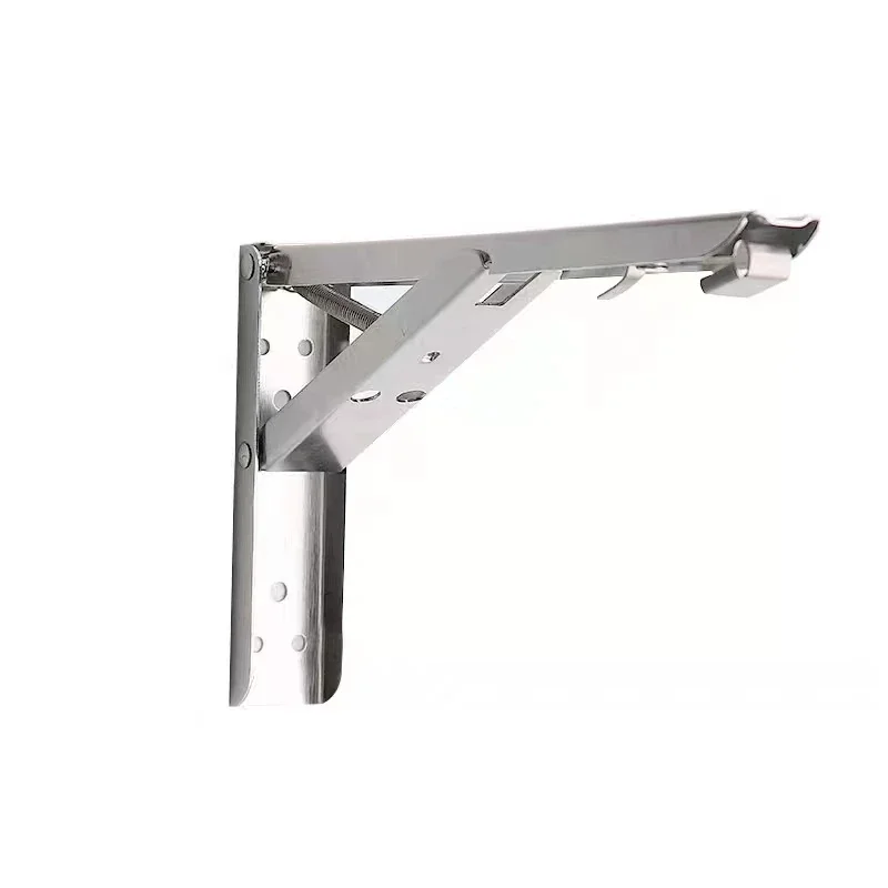 Stainless Steel Wall Mounted Folding Bracket Triangle Floating Shelf Kitchen Shelf Bracket 8/10/12/14 Inch Size Options Availabl