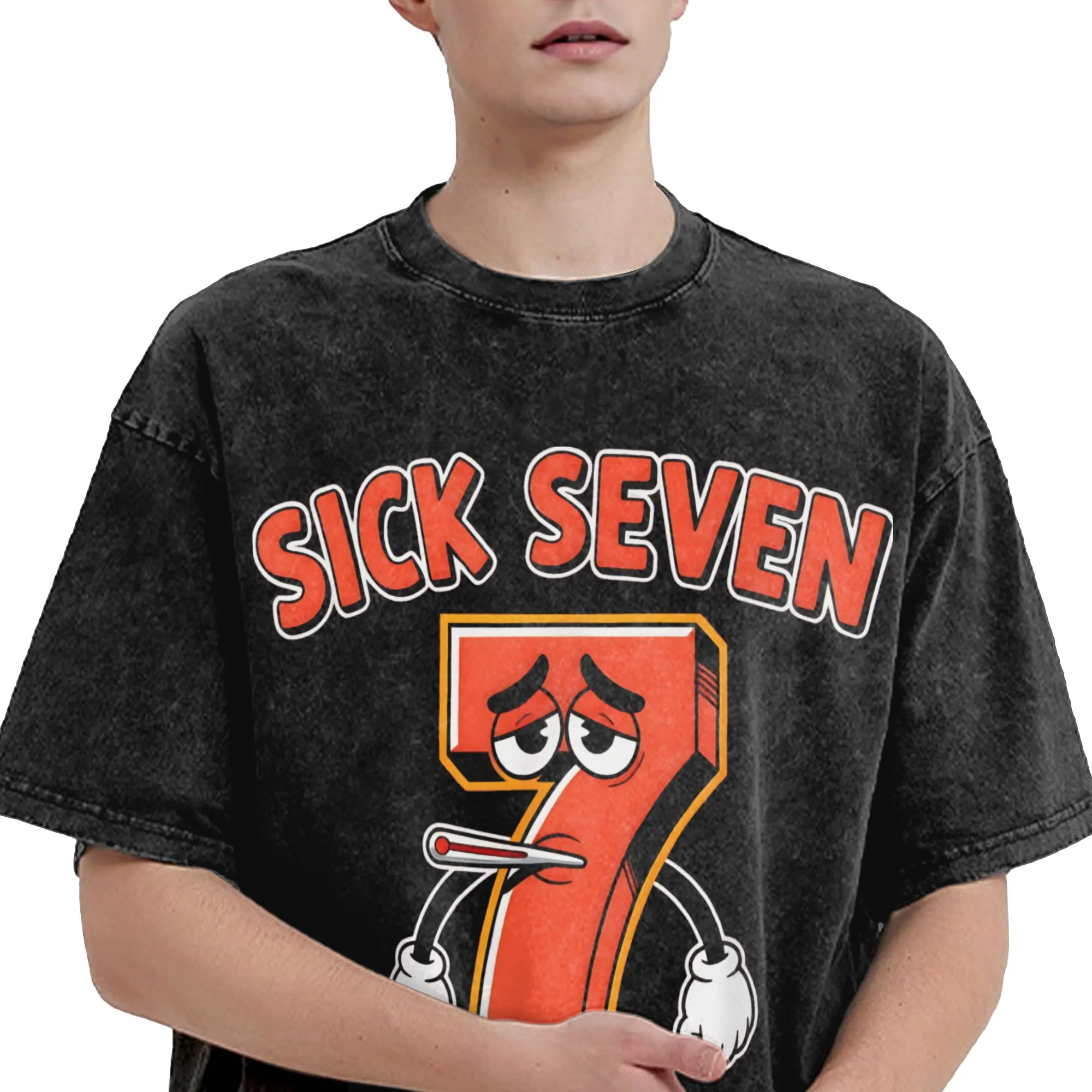 Disfraz de Halloween Sick Seven 67 para hombre, camisetas divertidas con diseño de juego de palabras, camisetas Vintage de verano, camiseta informal Hippie con cuello redondo