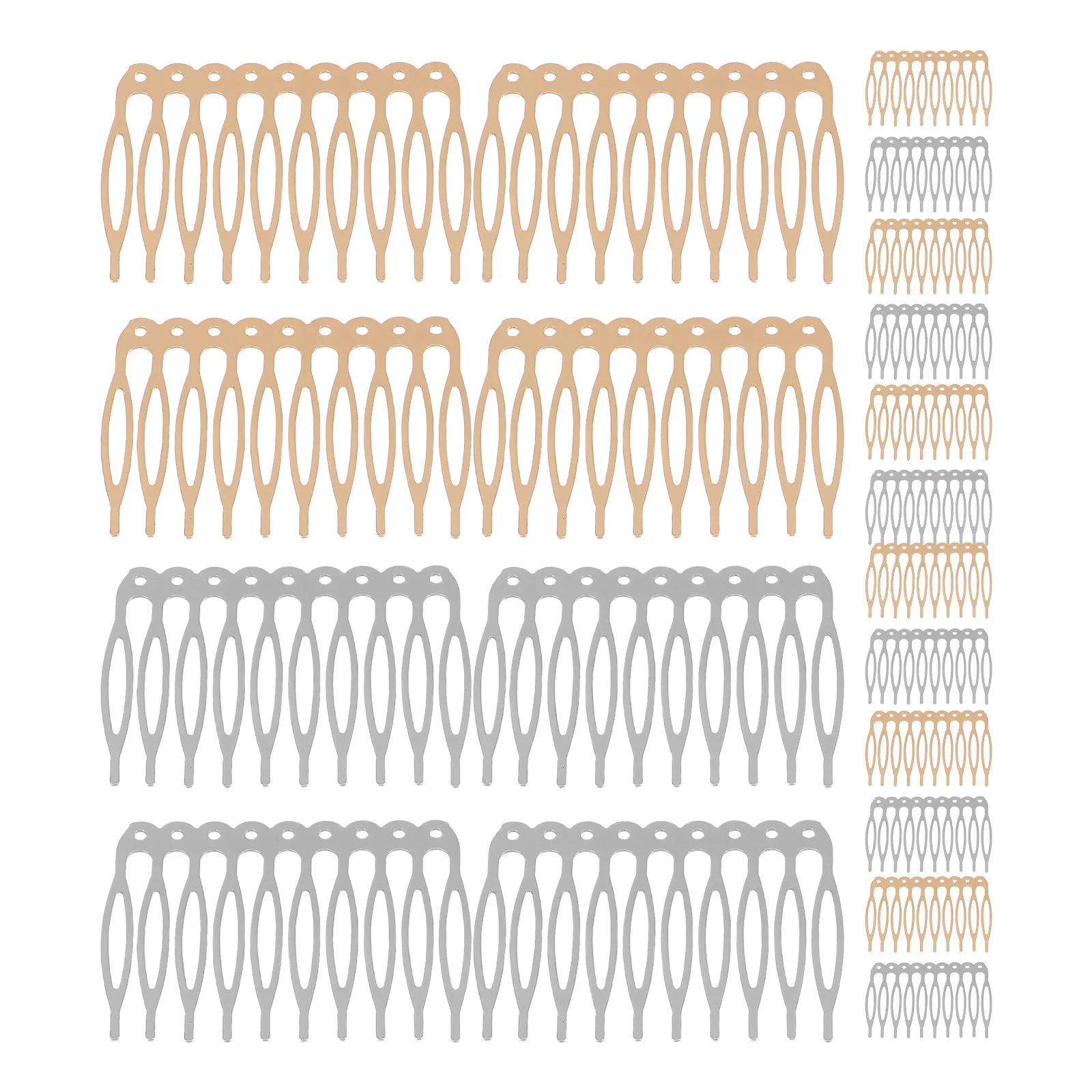 

20Pcs Hairpin Materials Metal Side Combs Pins Fork Clip Teeth Stick Bridal Wedding Veil Combs DIY Hair Accessory Kit for Women