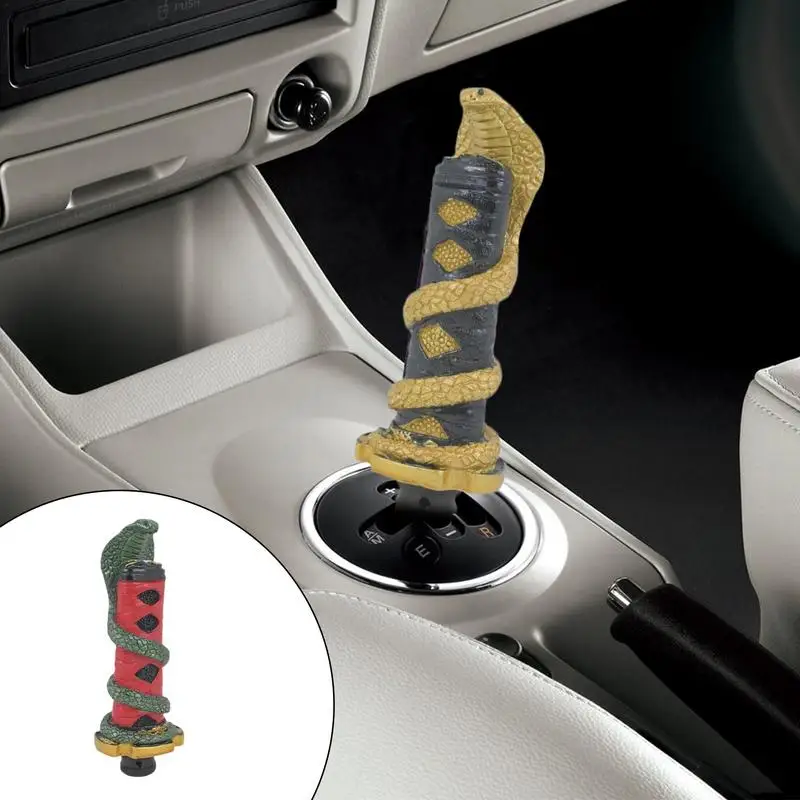 Gearshift Knob Cover Snake Katana Gear Stick Sleeve Gear Lever Stick Car Decoration Resin Auto Gear Stick Protector Handbrake