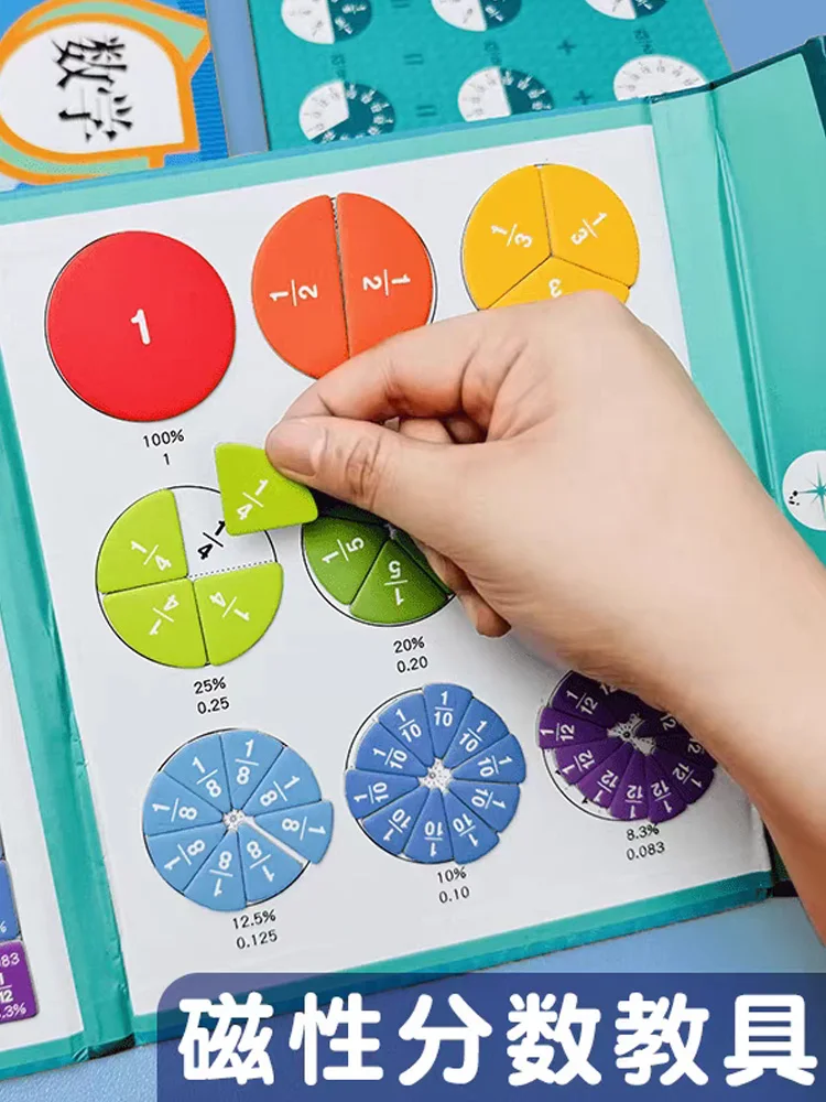Magnetische Bruchrechen-Puzzles für Mathematik-Erleuchtung im Montessori-Stil mit unterhaltsamer Arithmetik-Lernhilfe für kognitive Bildung
