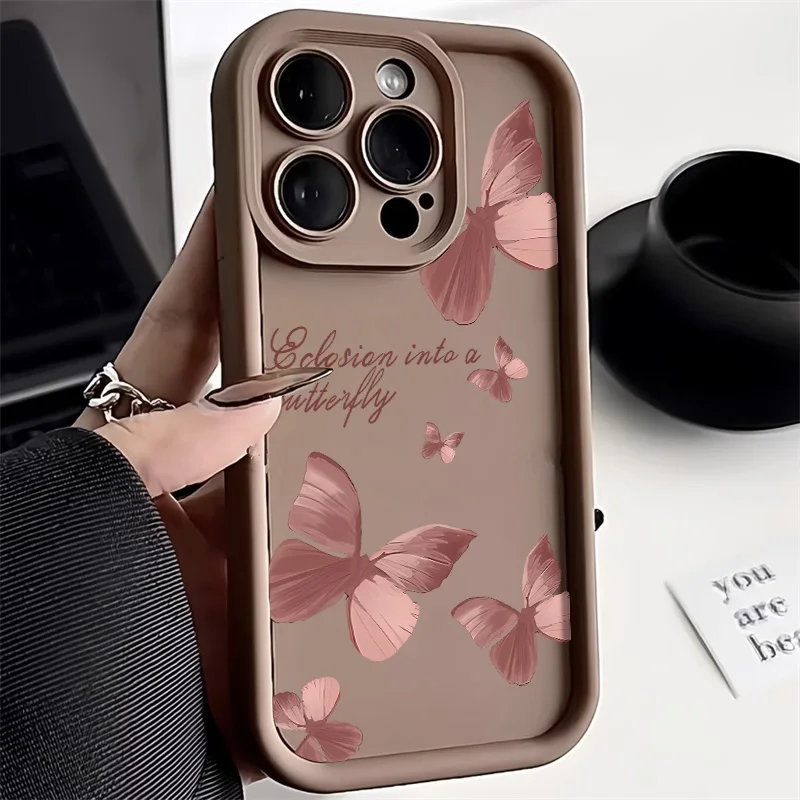 Black Butterfly Case For Realme C55 C53 C35 C51 C12 C11 C15 C20 C21Y C25 C30 Oppo A17 A16 A15 A53 A54 A55 A57 A58 Reno 8T Cover
