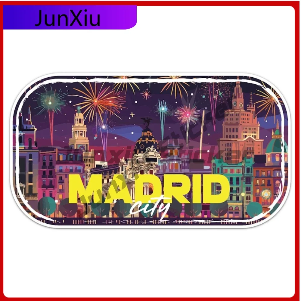 

Holiday Madrid Spain Trendy Car Waterproof Sticker Sticker Car Decal Travel Vinyl City Bumper Window Accessory Decal Cool