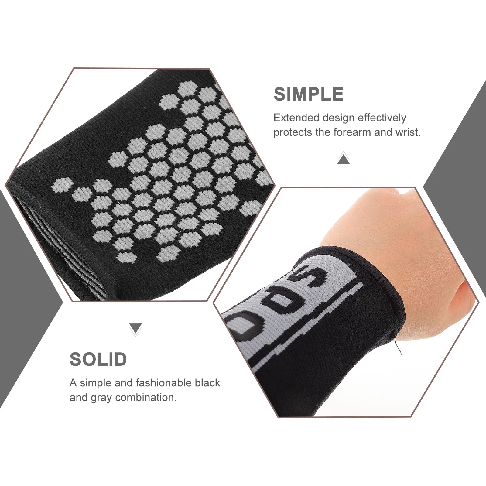 

Volleyball Arm Sleeves Wrist Guards Sports Protector Elastic Strap Black Grey Compression Guard Basketball Elbow Sleeve