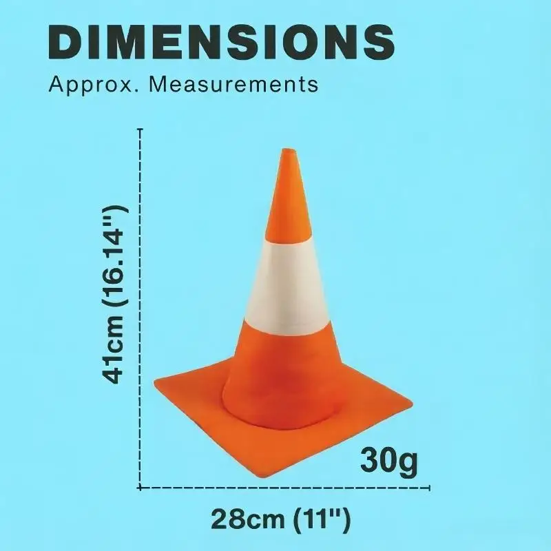 Foldable Traffic Cone Hat Funny Costume Accessory Role Play Stage Performance Halloween Cosplay Prop