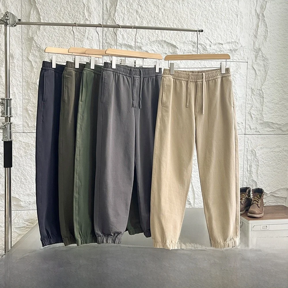 

Японские повседневные брюки с U-образным вырезом! Доступны в больших размерах! Хлопковые манжеты с завышенной талией, весна-осень, спортивные L...