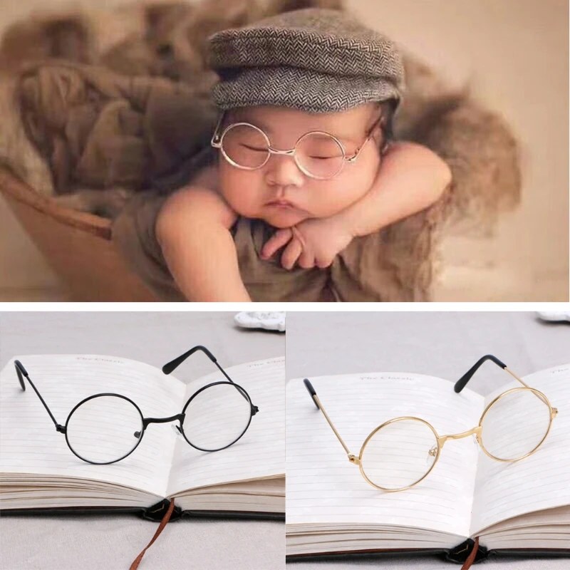 

Newborn Baby Girl Boy Flat Glasses Photography Props Gentleman Studio Shoot Infant Picture Decoration Glasses Sunglasses
