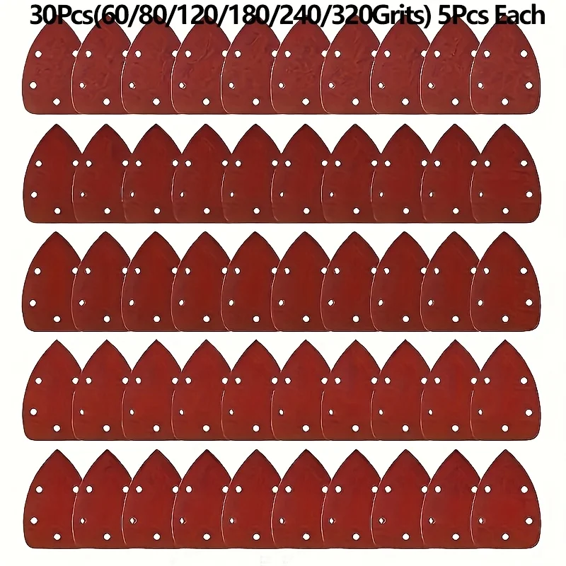 

30Pcs mouse detail sander sandpaper sander replacement pad for 140mm mouse sander sander sheet assortment