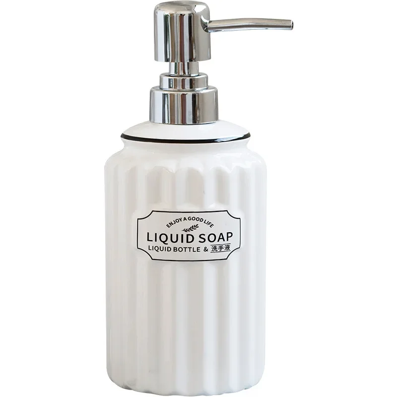 

1pc Modern Liquid Soap Bottles Ceramics Pure Color Bathroom Sanitizer Bottles Wristband Hand Dispenser Restroom Accessories