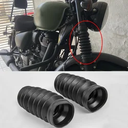 For Royal Enfield Meteor 350 Fork Boot Tube Slider Front Shock Absorber Cover Gaiters Gators Motorcycle Accessories Parts Black