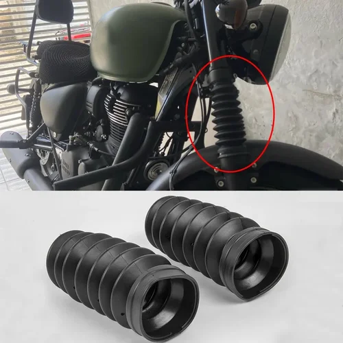 Imagen 1 del producto Para Royal Enfield Meteor 350 horquilla tubo de arranque deslizante cubierta amortiguadora delantera polainas Gators accesorios de motocicleta piezas negro