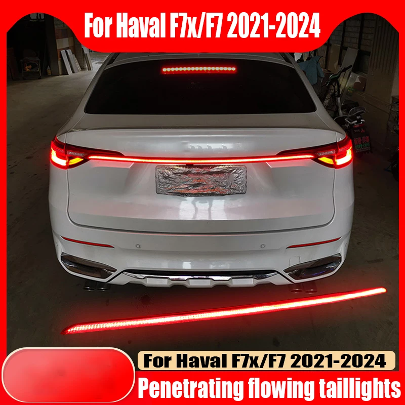 For Haval F7 F7x 2021 2022 2023 2024 Multi functional LED through type taillight assembly modified with personalized taillights