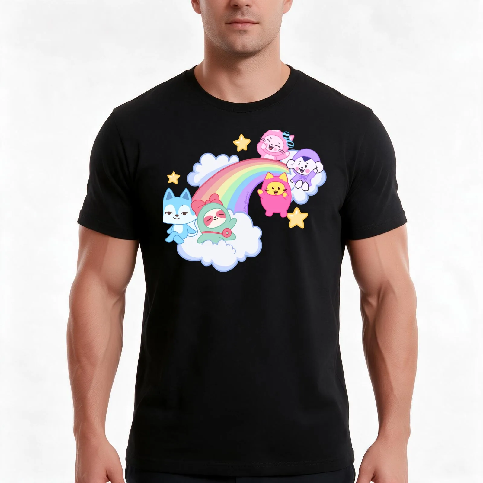 ITZY (WDZY) All Members (Pride) Rainbow T-Shirt, Summer Casual Cotton Tee, Oversized Streetwear Tops, Vintage Graphic Print
