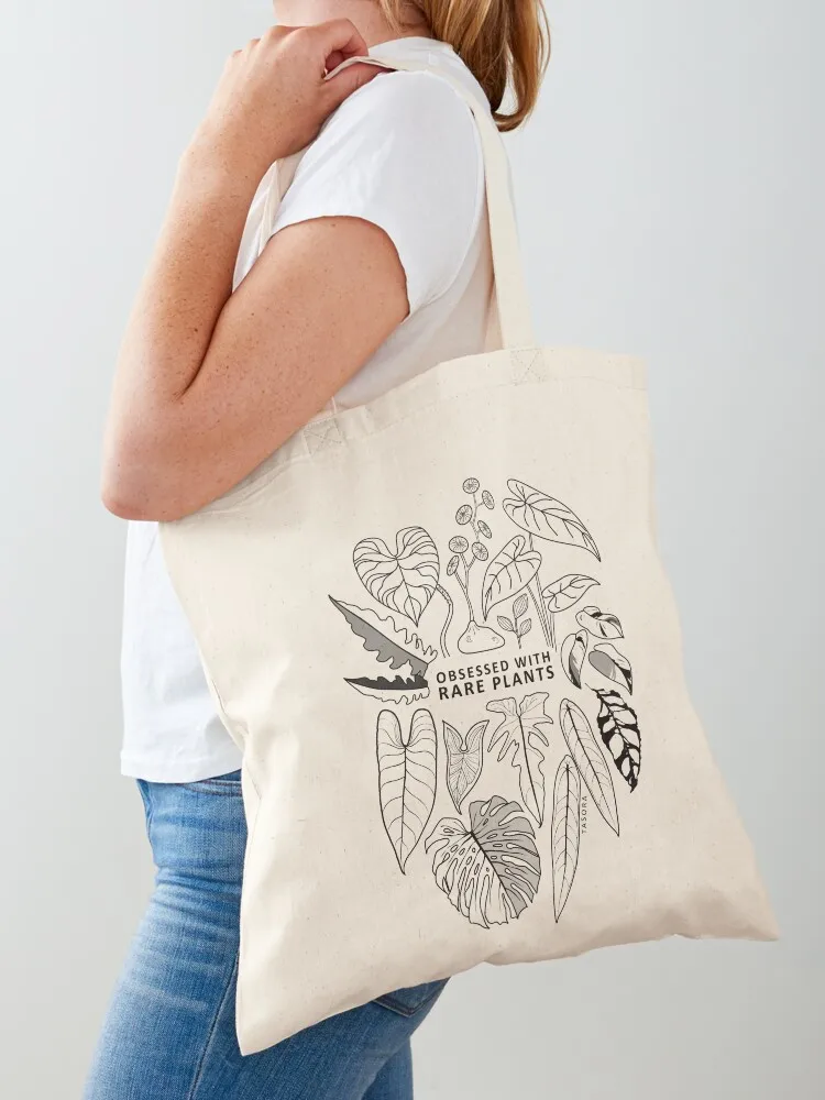 

Obsessed With Rare Plants (black print) Tote Bag Handbags women the tote bag Big bag women tote bags aesthetic