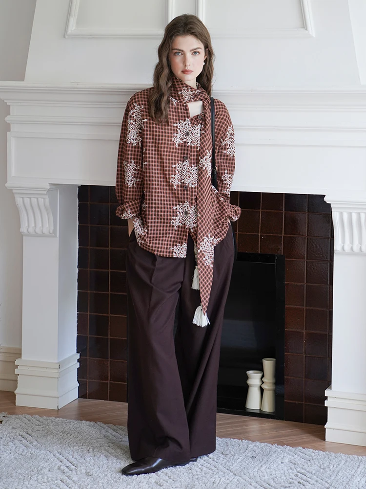 

Винтажные повседневные брюки Miorastudio цвета хаки, прямого кроя, свободные, удобные, с эффектом похудения, с высокой талией, длинные, из смесового полиэстера