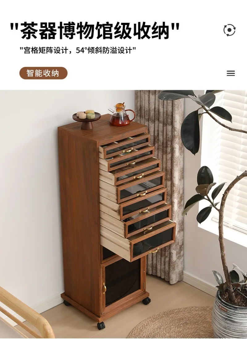 خزانة مساعدة للصدر من الخشب الصلب في العصور الوسطى، مجموعة متنقلة متعددة الطبقات، خزانة أسنان للتخزين #5