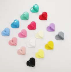 9 Different Coloured Alloy Metal Phone  Hook Heart Stick on Bulk Kpop for Charm