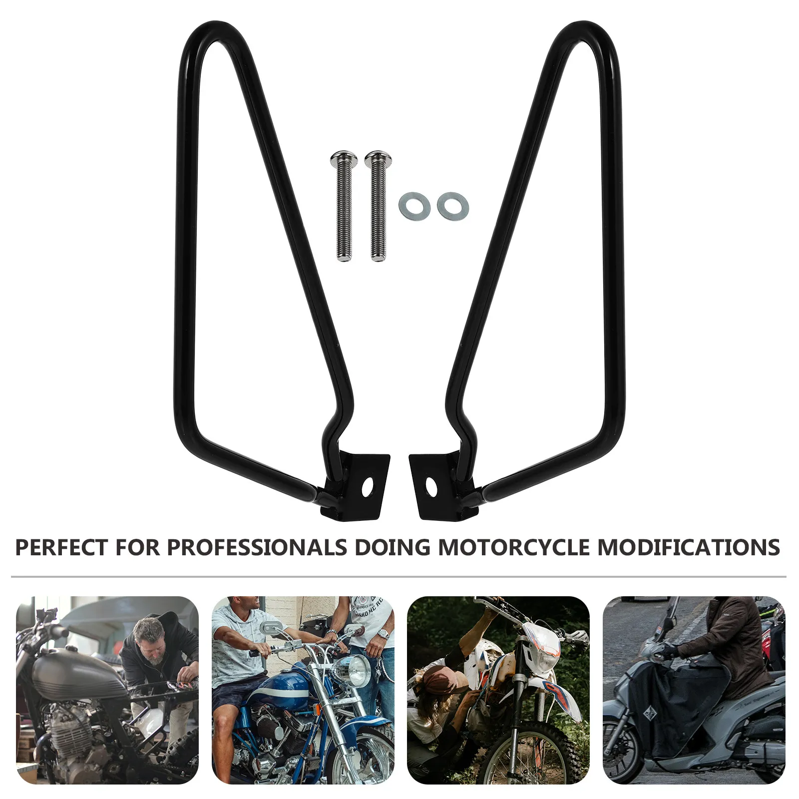 1Set Premium Metal Saddlebag Support Bracket Side Bag Installation Rack for Motorbike Luggage Stability Extended Bracket Design