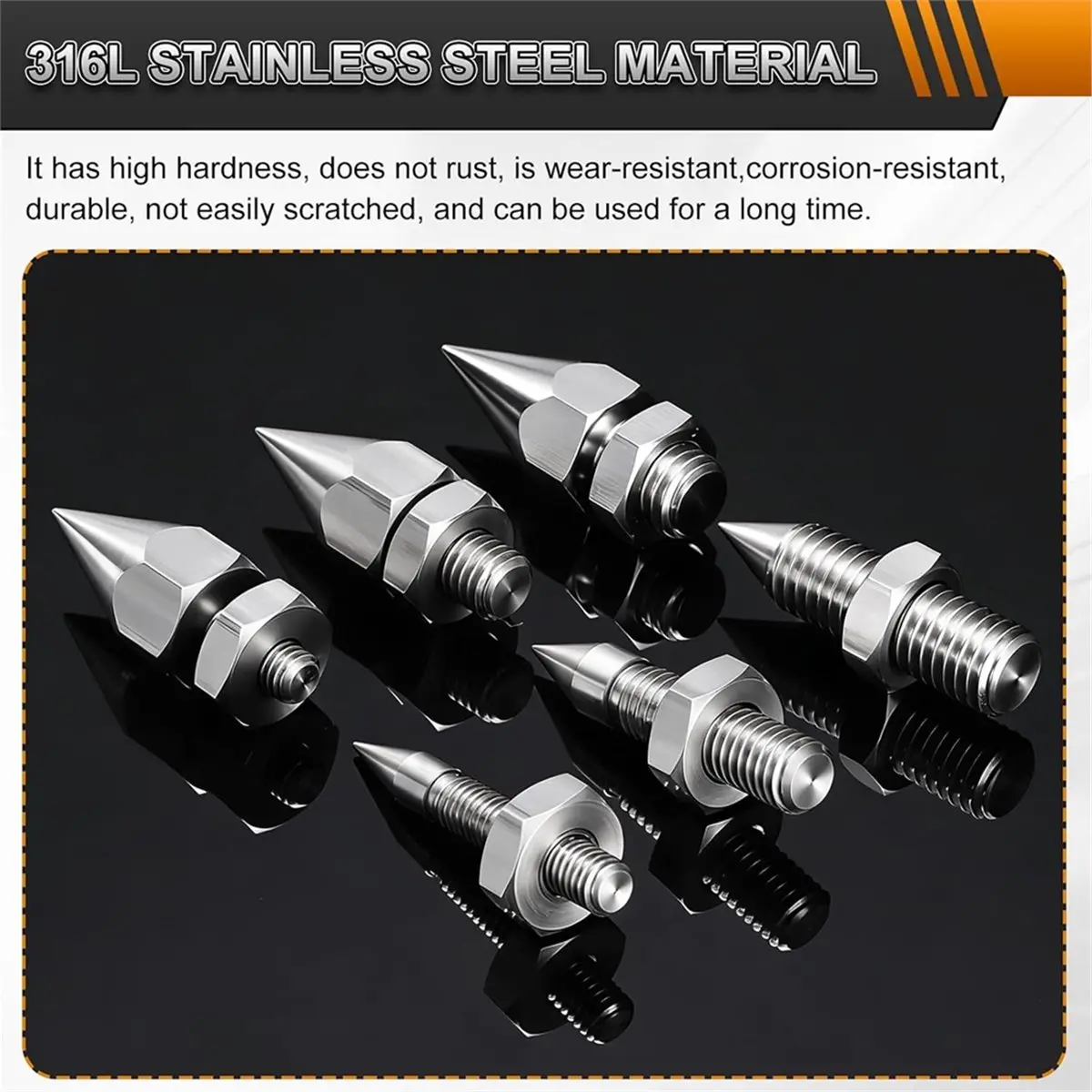 4 Pcs Speaker Spike, M8x42mm Shock Proof Adjustable Stainless Steel Isolation Stand Feet Without Spike Pad