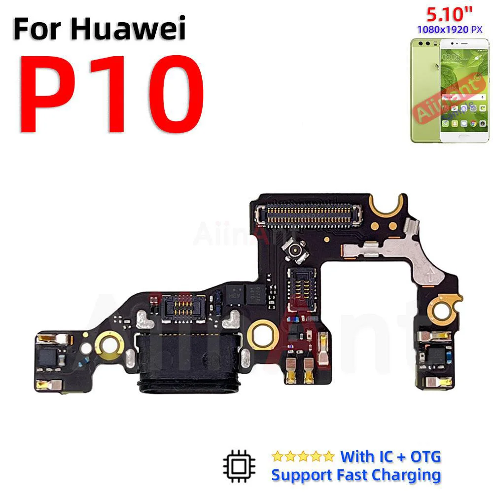 Aiinant Dock USB Charger Connector Mic Charging Port Board Flex Cable For Huawei P8 P9 P10 Lite Plus 2016 2017 Phone Parts