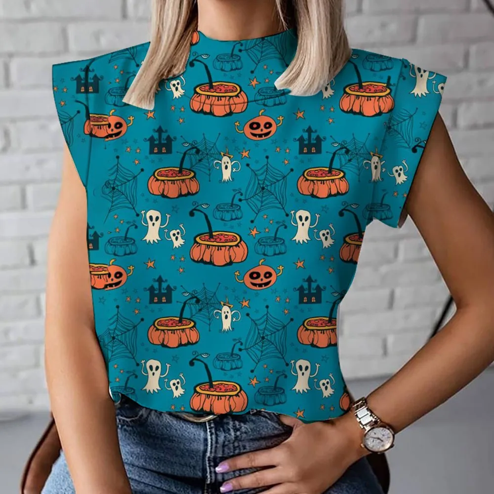 Nieuwe Zomer Harajuku Print Dames Losse Disney Girl T-Shirt Mouwloze Tank Top Met Korte Mouwen Y 2K Mickey Minnie Halloween