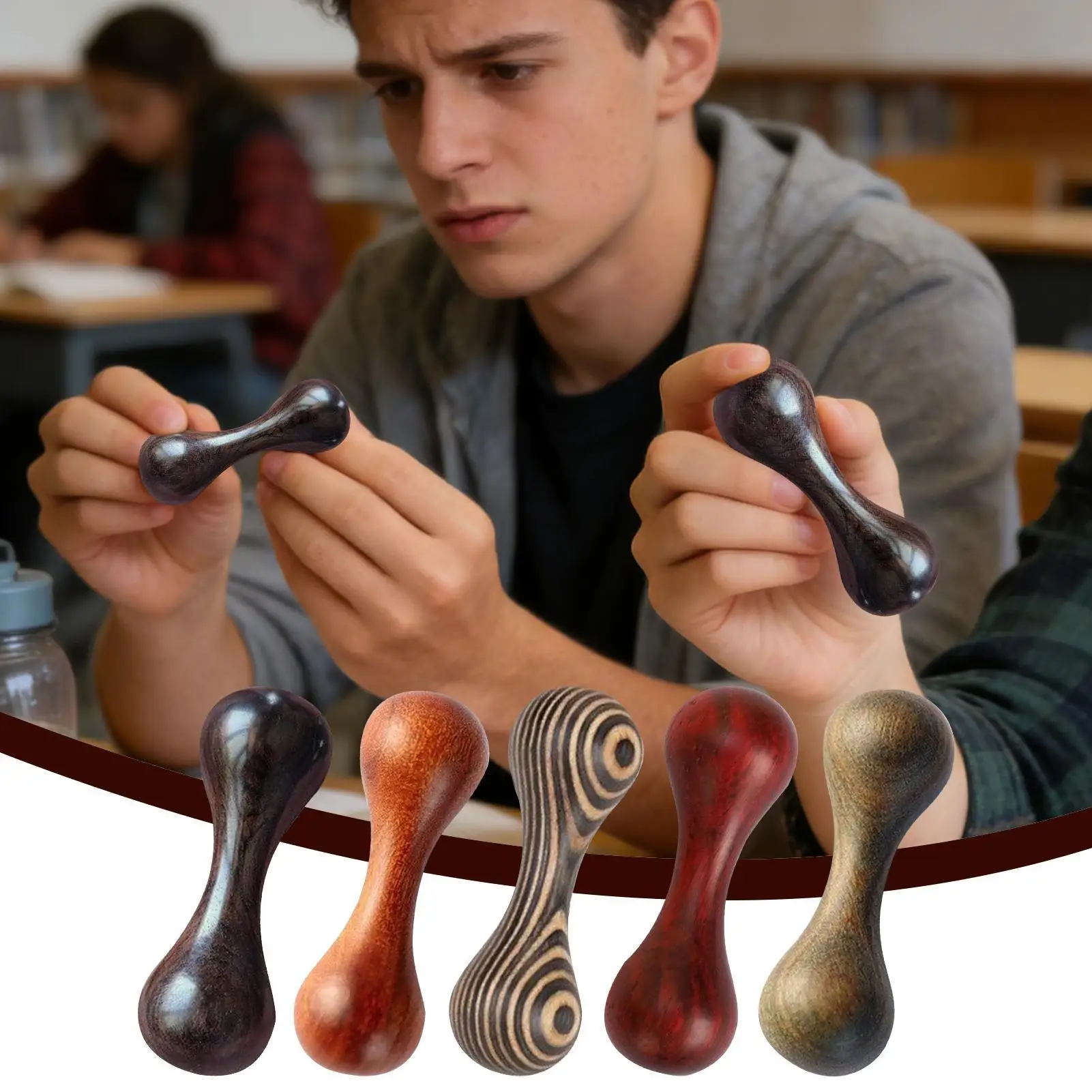 

Сенсорные игрушки-фиджеты 2,36 дюйма, деревянные мини-спиннеры, гантели для пальцев, фиджет-игрушки для подростков, мужчин, женщин, тренировок и упражнений