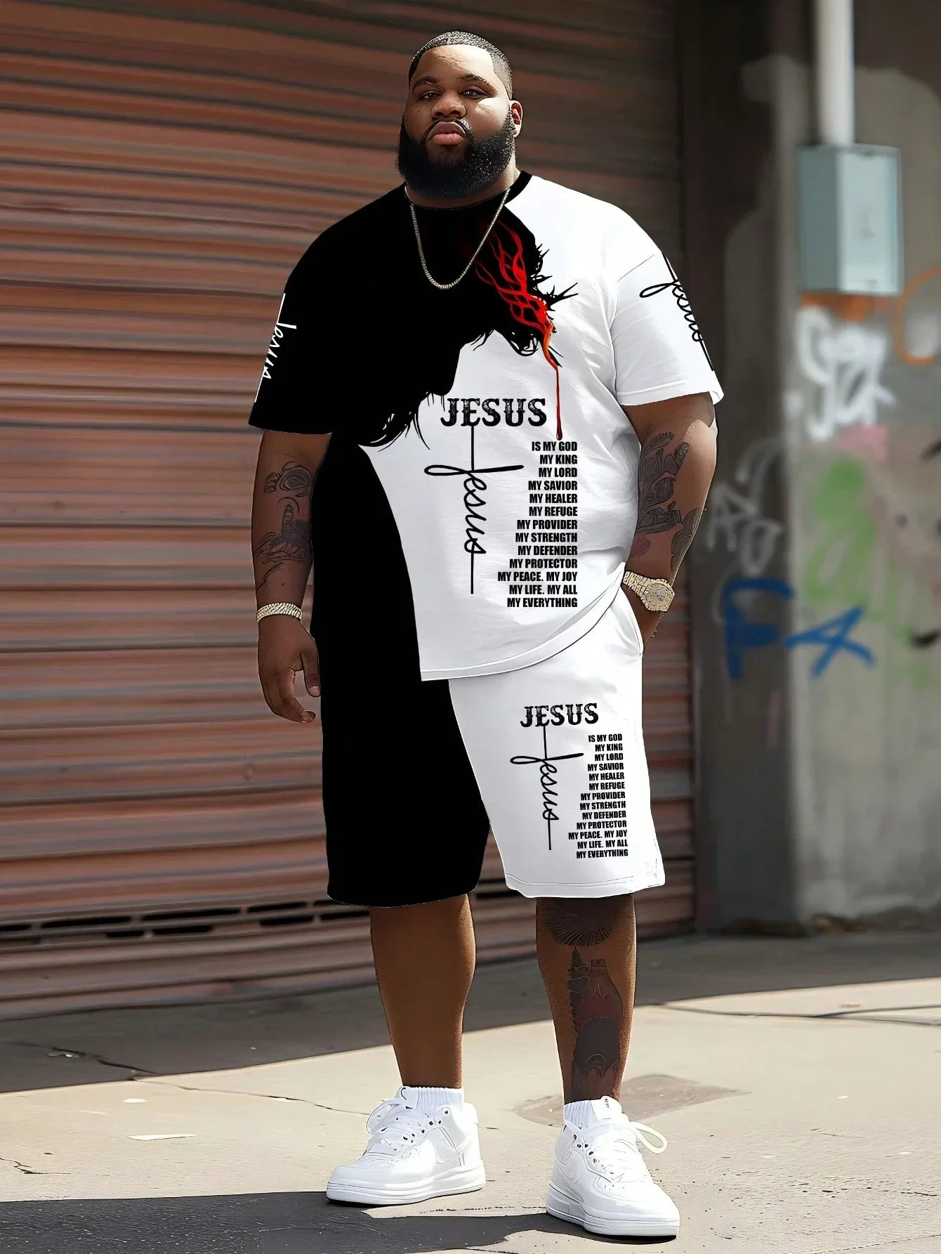 

Комплект футболок с графическим принтом Faith, свободного кроя, с коротким рукавом, больших размеров, для повседневной носки и спорта