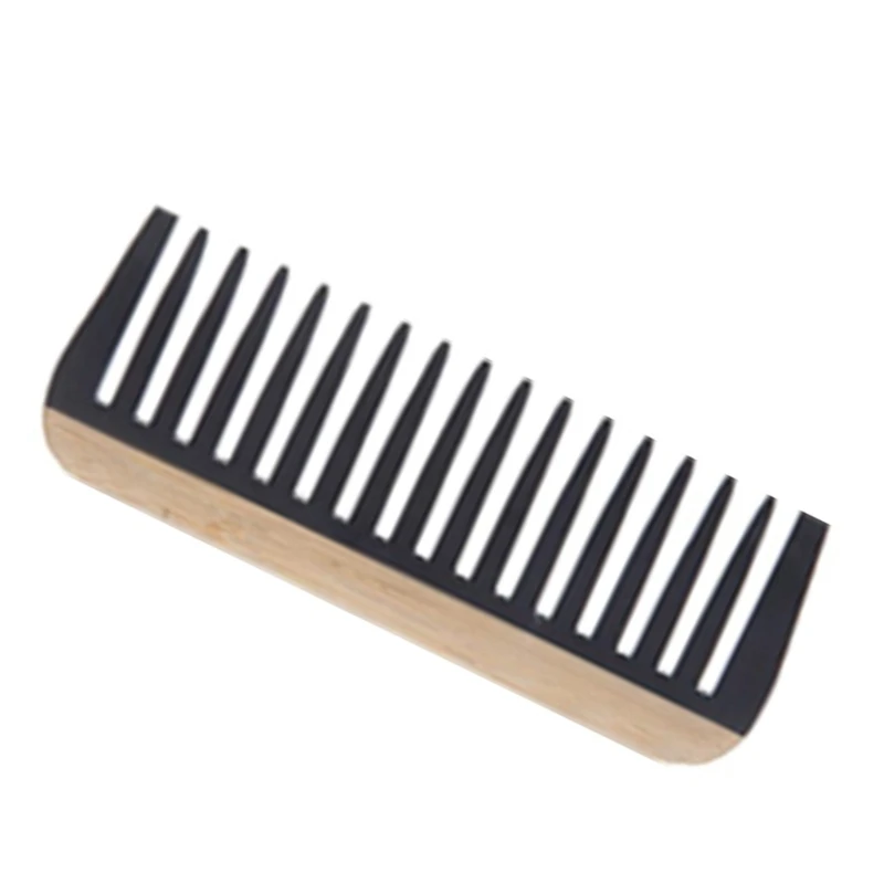 Bamboo Hair Comb Wide Tooth Brush Antistatic Hair Detangling Comb Styling Comb E1YF