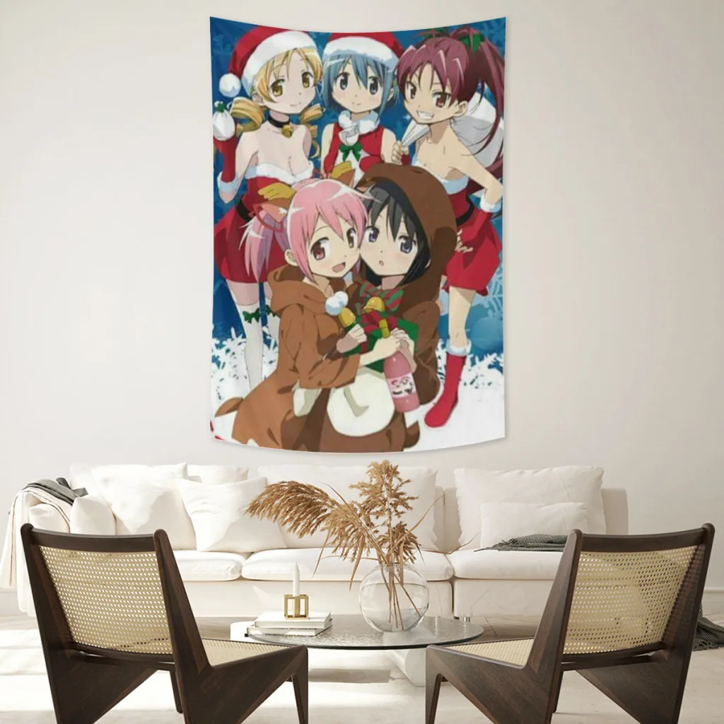 

Anime Tapestry Japan Kawaii Puella Magi Madoka Magica Wall Hanging For Bedroom Décor Aesthetic