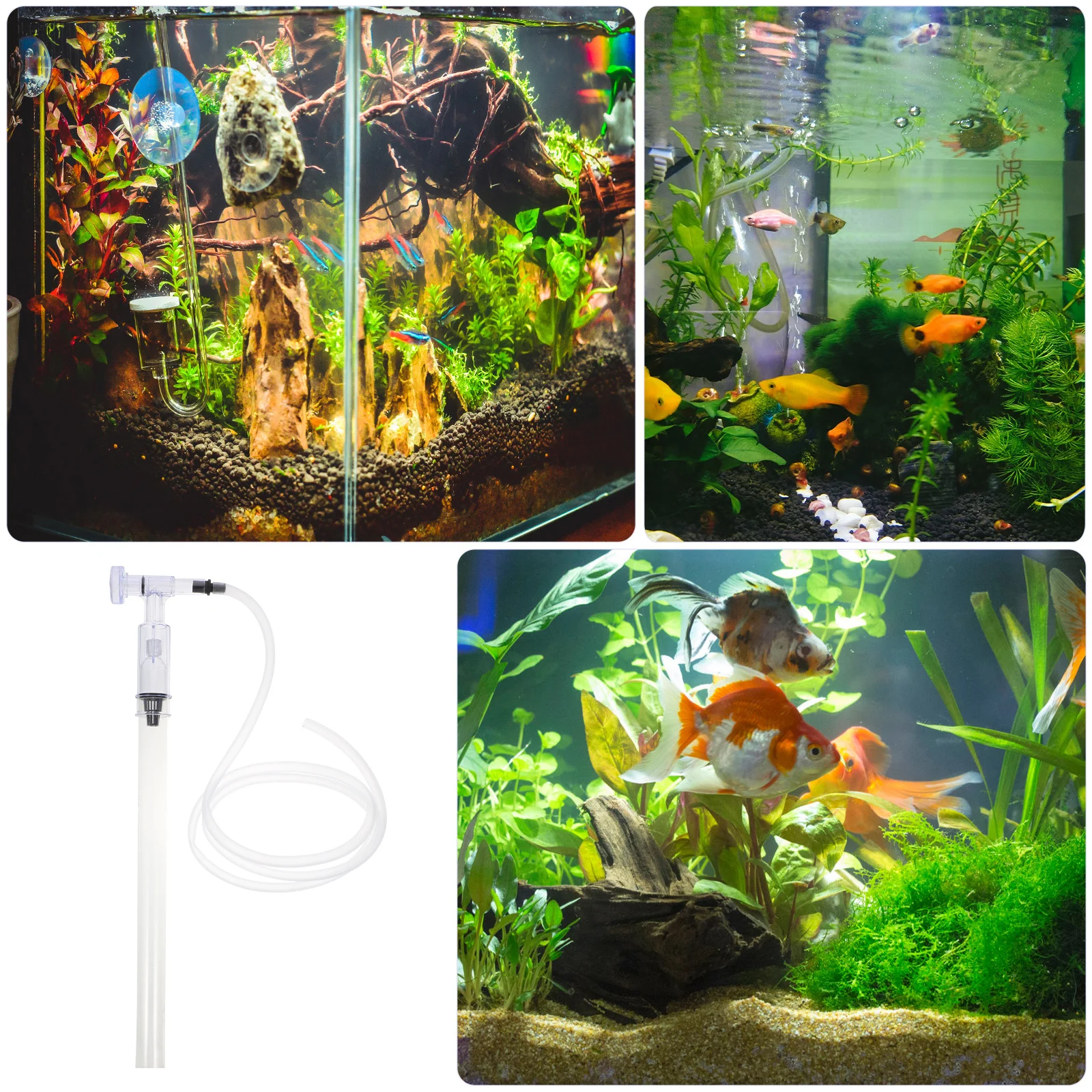 

2pcs Fish Tank Water Change Pipe Aquarium Water Changer For Cleaning Feces Residual Feed Practical Fish Tank Cleaning Tool
