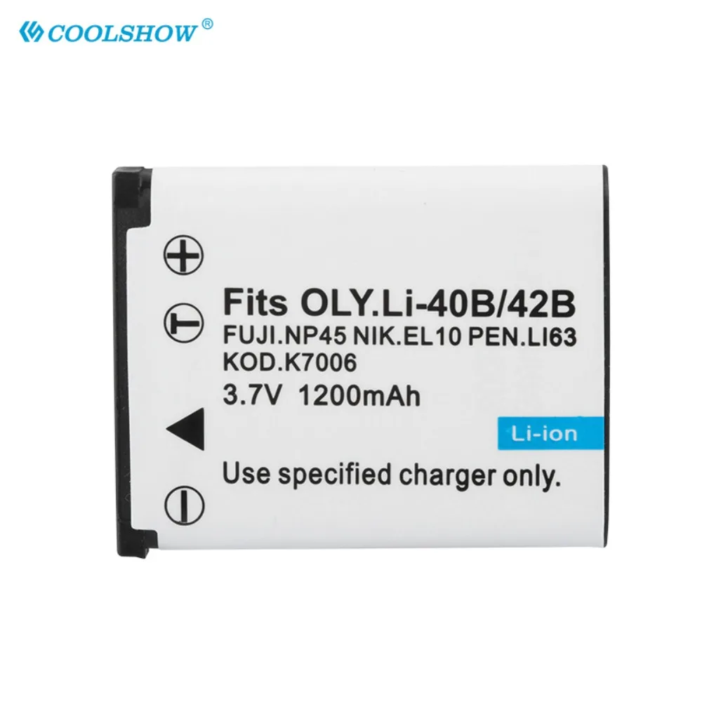 EN-EL10 / NP-45 / Li 40B / Li 42B / EN EL10 Battery 1200mah for Olympus Nikon Fujifilm Kodak Pentax Camera Batteries Charger
