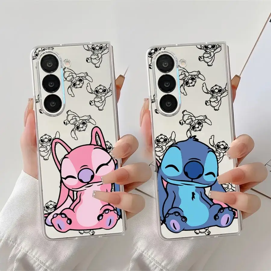 Funda rígida para teléfono Samsung Galaxy ZFold7 ZFold5 ZFold4 ZFold3 Z Fold 7 6 5 4 3 ZFold6 Disney Stitch Angle