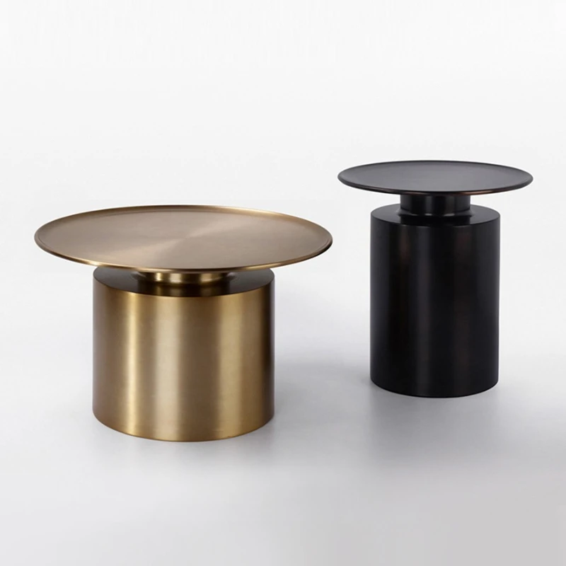 

Coffee table living room high-end sofa corner few small apartment simple creative round metal edge few combination